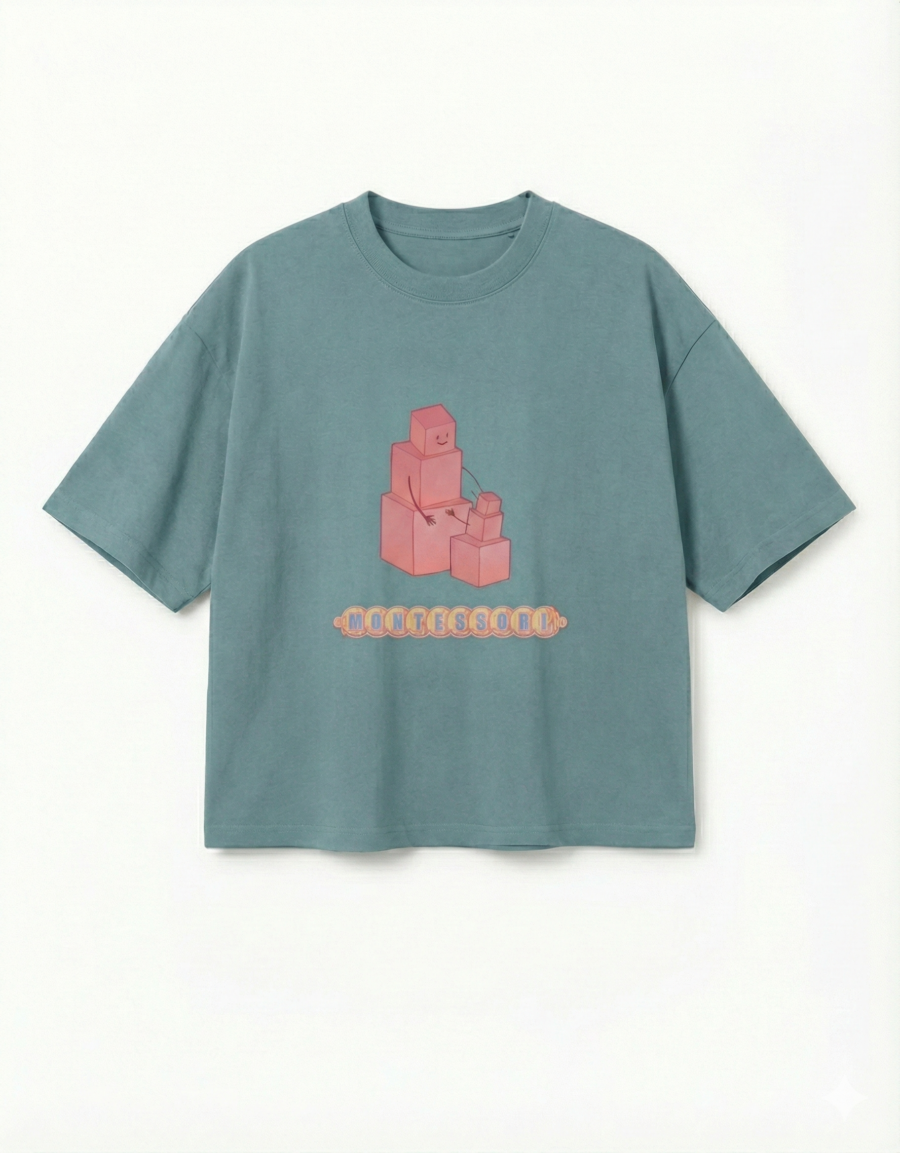 The Pink Tower Tee — Air Blue