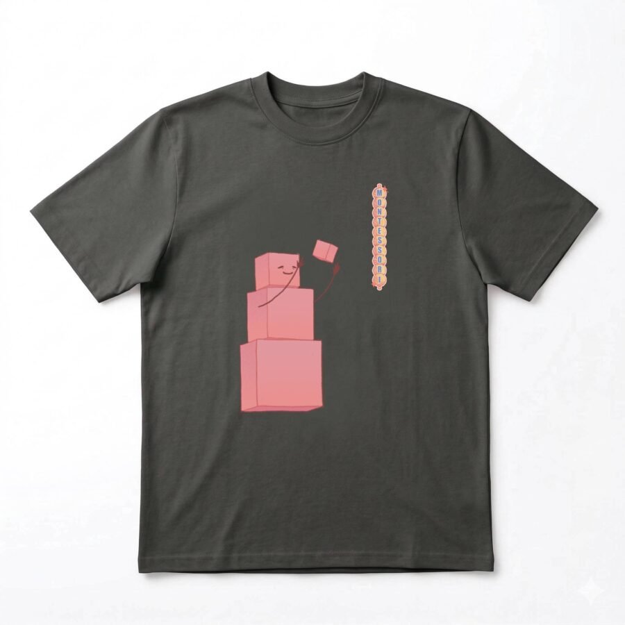 The Pink Tower Tee — Charcoal