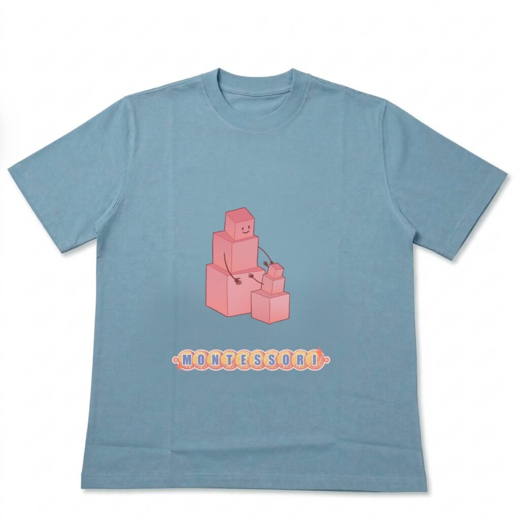 T恤-蓝灰 - The Pink Tower Tee — Air Blue related product image