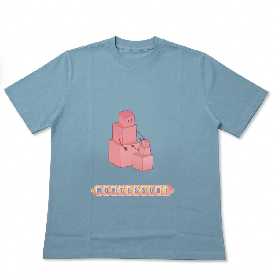 The Pink Tower Tee — Air Blue