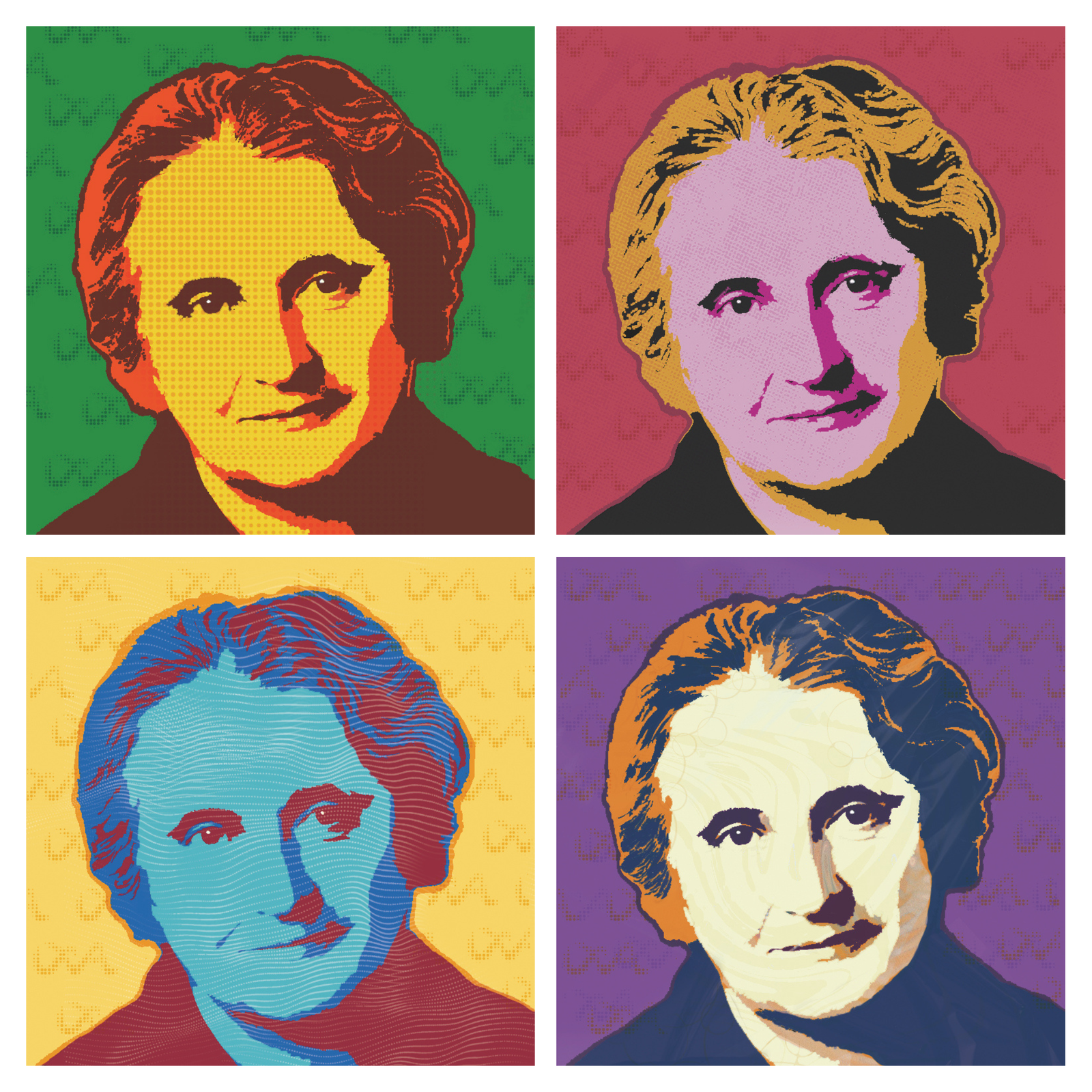 Pop-Art Magnet Set (4pc) - Maria Montessori